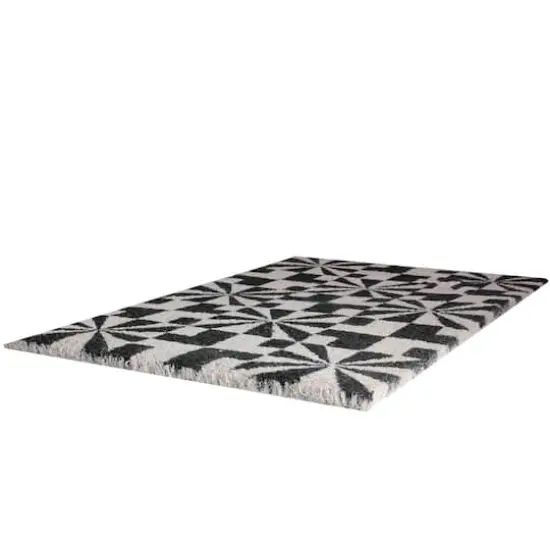 Black and Pale Pink Abstract Coir Outdoor Rectangular Door Mat 29.5" x 17.75" {1}