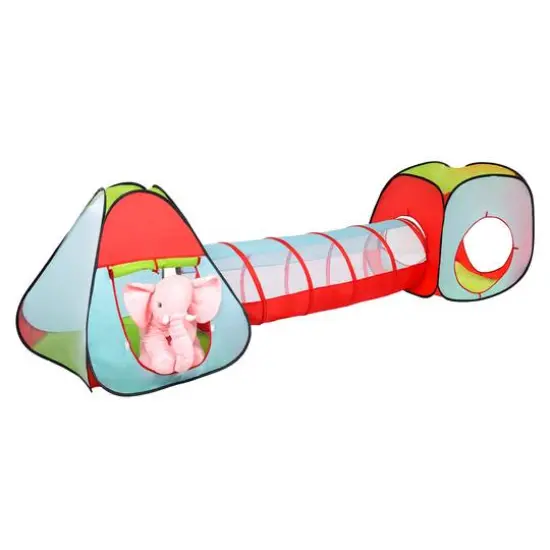 Toy Time Kids Tent, Cube & Tunnel Pop Up Playhouse Hut {5}