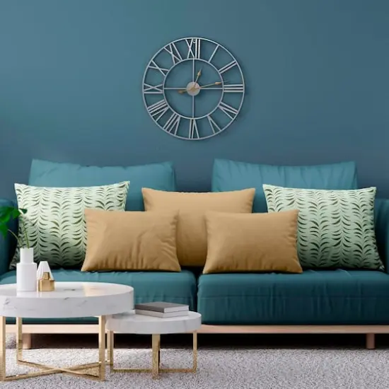 Sorbus&reg; 24" Round Oversized Wall Clock Silver {4}