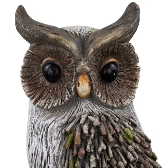 17.75" Perched Owl Outdoor Garden Statue {6}