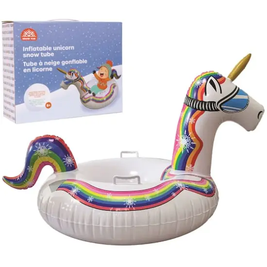 SNOWFUN Inflatable Unicorn Snow Tube {6}