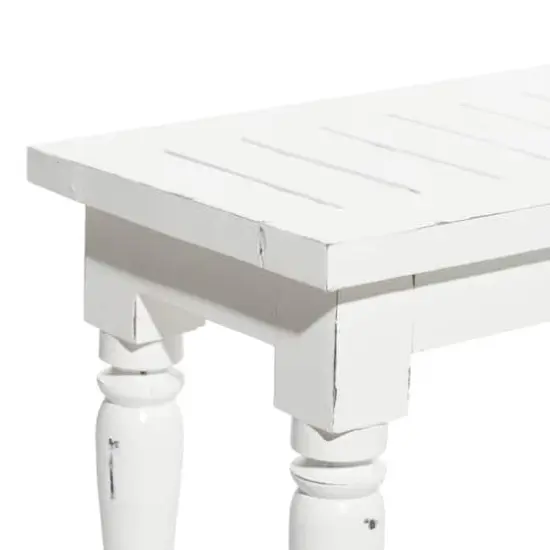 White Wood Farmhouse Bench {5}