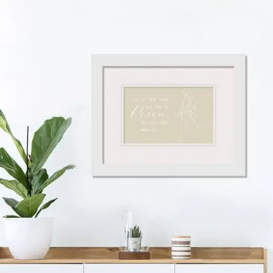 Risen Bible Jesus 5 16" x 20" White Framed Print Under Plexiglass {4}