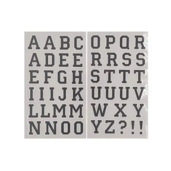 1.5" Iron-On Athletic Letters by Make Market® Black/White Outline {1}