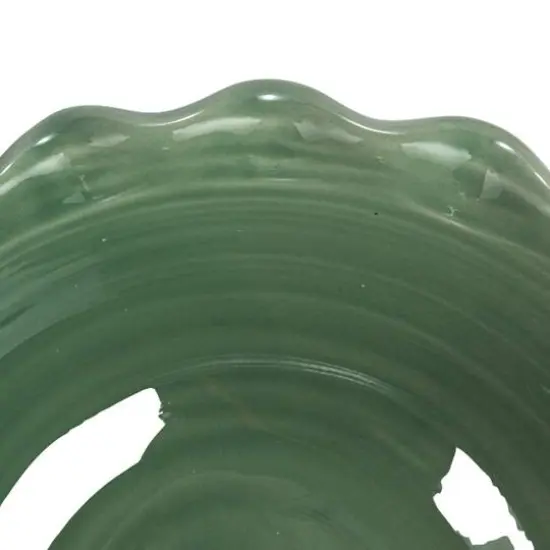 Hello Honey&reg; 10" Blue, Green & Cream Stoneware Bowl with Scalloped Edge Set {10}