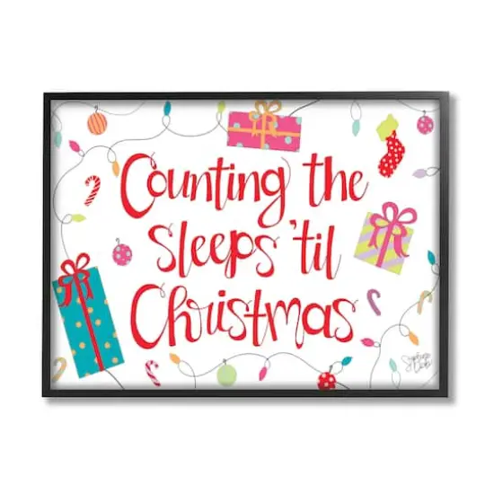 Stupell Industries Counting The Sleeps 'Til Christmas Framed Giclee Art Black {1}