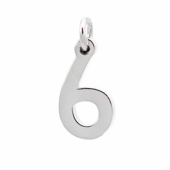 Sterling Silver Number Charm by Bead Landing&trade; 6 {1}