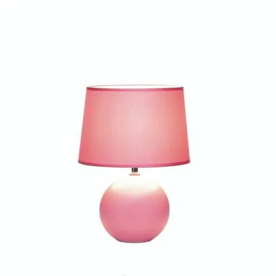 15.5'' Pink Round Base Table Lamp {1}