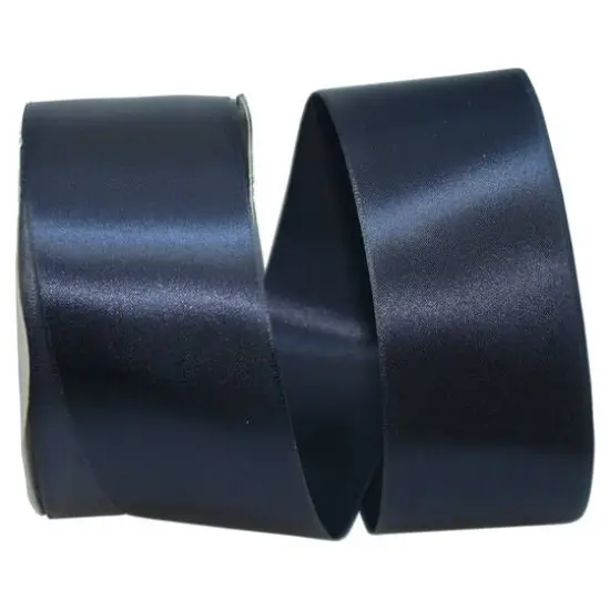 JAM Paper 2.25" x 50yd. Double Face Satin Allure Ribbon Navy {1}