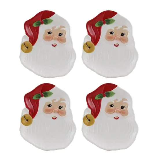 Mr. Christmas 6" Santa Ceramic Plates, 4ct. {1}