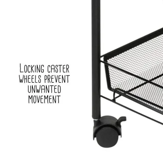 Honey Can Do Black 5-Tier Rolling Storage Cart {12}