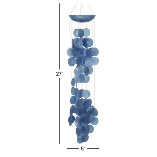 27" Capiz Coastal Windchime Blue {6}