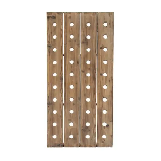 Brown Wooden Pallet Wall Wine Rack {3}