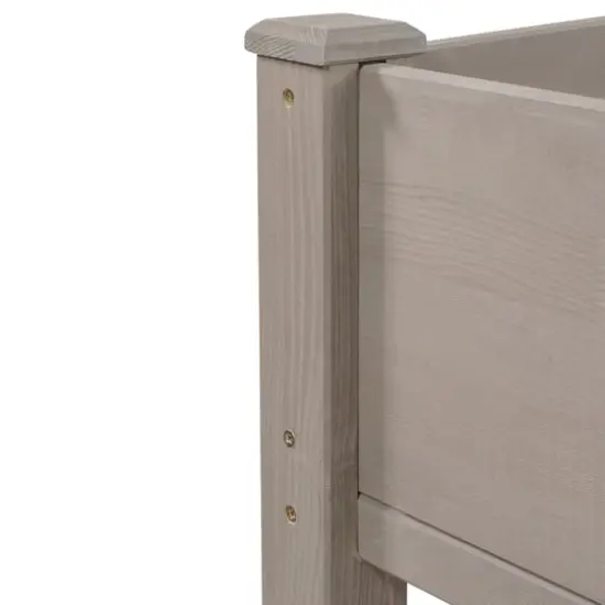 4ft. Brown Wood Raised Garden Bed Planter Box With Liner {6}