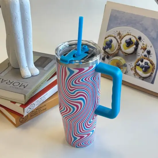 30oz. Blue Wavy Stainless Steel Insulated Tumbler by Celebrate It&trade; {4}