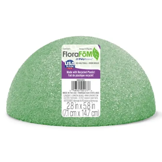 FloraCraft&reg; FloraFōM&reg; Green Half Ball Foam, 2.8" x 5.8" {1}