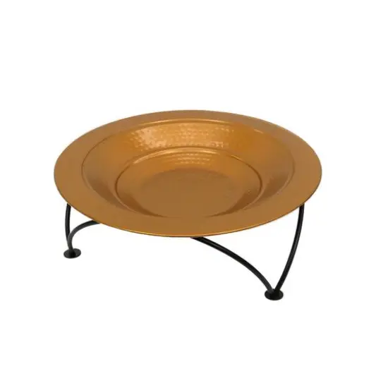 33" Hammered Copper Fire Pit with Stand & Screen {6}