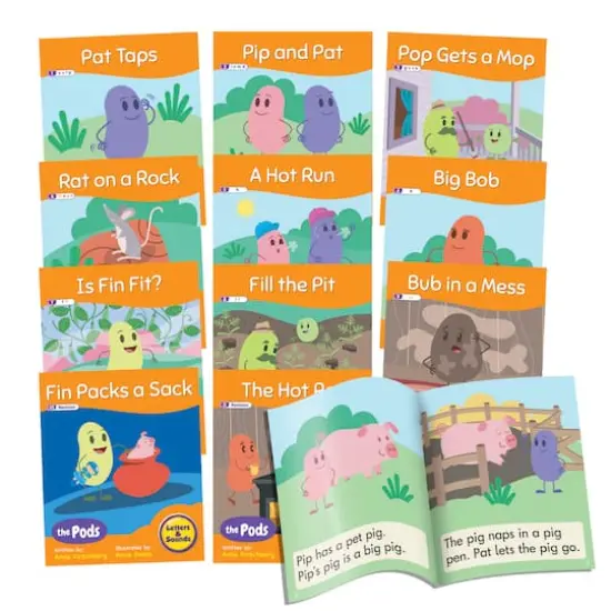 Junior Learning&reg; Decodable Readers The Pods Phase 2 Letter Sounds Set {1}