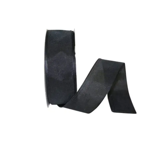 JAM Paper 1.5" x 50yd. Linen Touch Mono Ribbon Black {1}