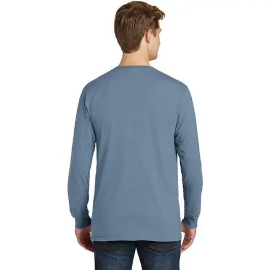 Port & Company® Beach Wash® Colors Garment-Dyed Long Sleeve Tee Denim Blue {6}