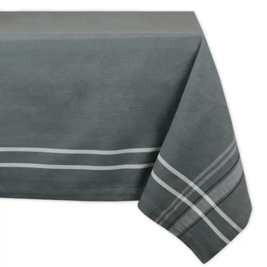 DII&reg; 84" Gray French Chambray Tablecloth {1}