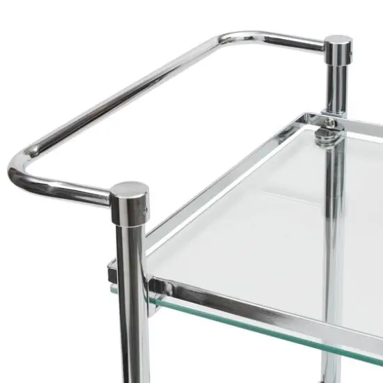 Organize It All Chrome 3-Tier Tempered Glass Rolling Serving Cart {5}
