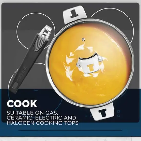 The Rock by Starfrit 9" Deep Fry Pan & Dutch Oven with Lid & Detachable Handle {9}