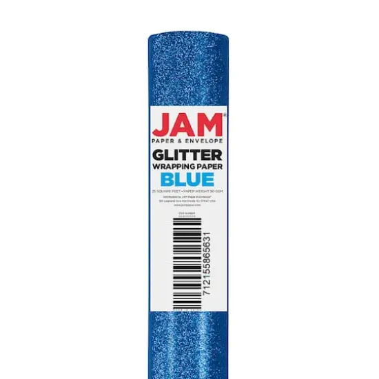 JAM Paper Blue Glitter Gift Wrap {3}