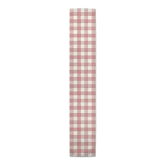 72" Painted Christmas Plaid Poly Twill Table Runner {4}