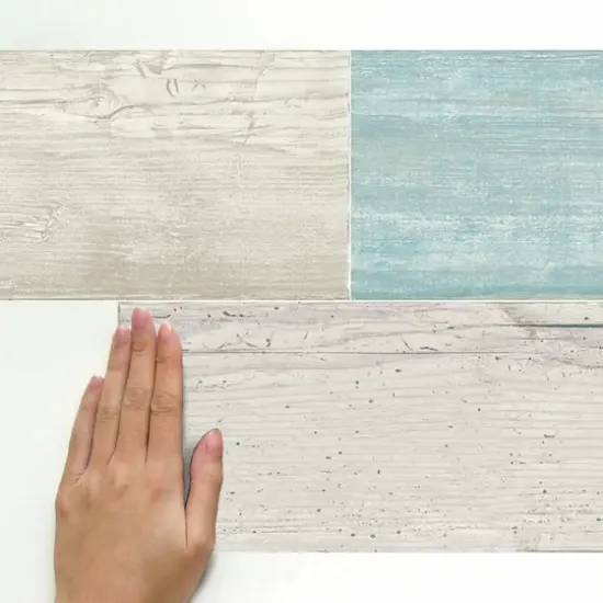 RoomMates Blue & Brown Barn Wood Plank Peel & Stick Giant Wall Decals {5}