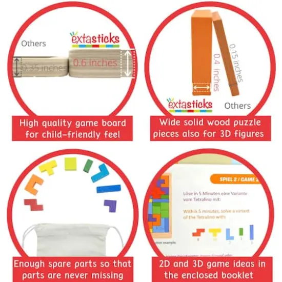 Extasticks Tetralino Double Premium Wooden Puzzle {6}