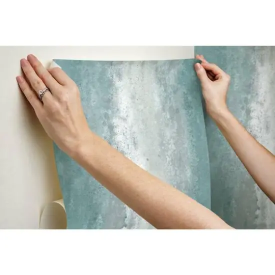 RoomMates Oxidized Metal Peel & Stick Wallpaper Blue {10}