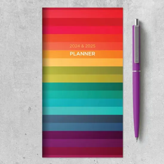 2024-2025 Rainbow Stripe Monthly Pocket Planner {5}