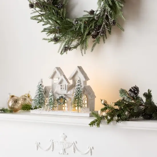 12.5" LED Flocked Holiday Village Display {4}