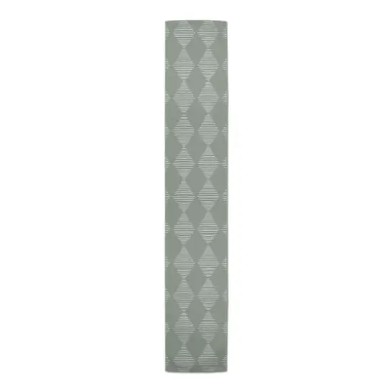 Line Diamonds Indoor/Outdoor Table Runner Green {1}