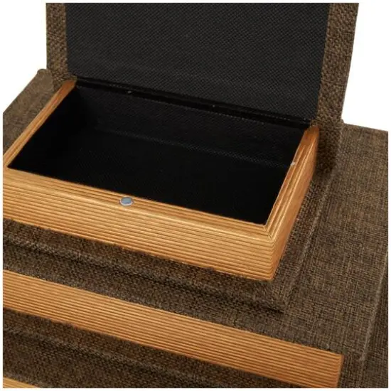 Fabric Storage Book Box Set Dark Brown {8}