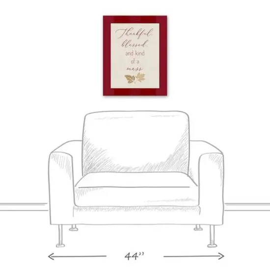 Thankful Blessed Mess Leaves Canvas Wall Art {6}