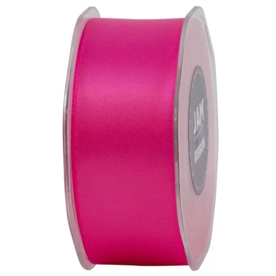 JAM Paper 1.5" x 25yd. Double Faced Satin Ribbon Shocking Pink {7}