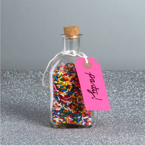 JAM Paper Tiny Gift Tags with String, 100ct. Neon Pink {6}