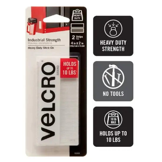 VELCRO&reg; Brand Industrial Strength Strips White {10}