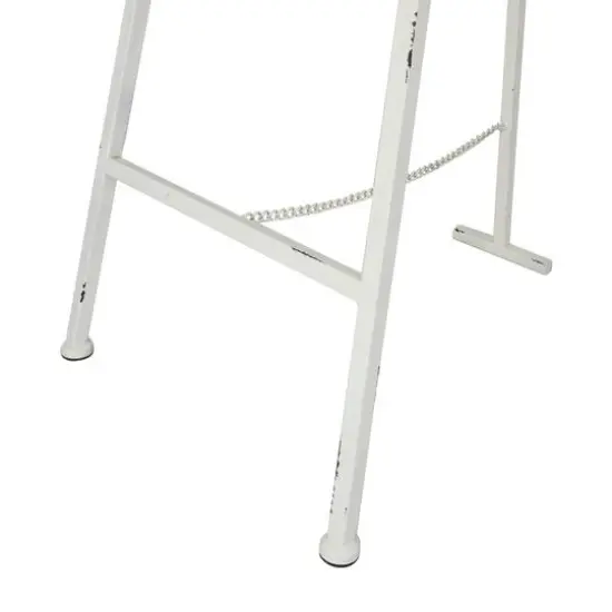 5.5ft. 3-Tier Adjustable White Metal Anchor Easel with Foldable Stand and Chain Support {8}