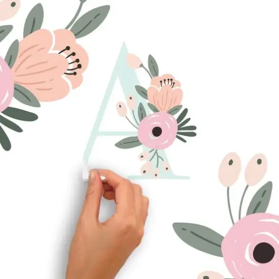 RoomMates Floral Monogram Peel & Stick Giant Wall Decal Set {5}