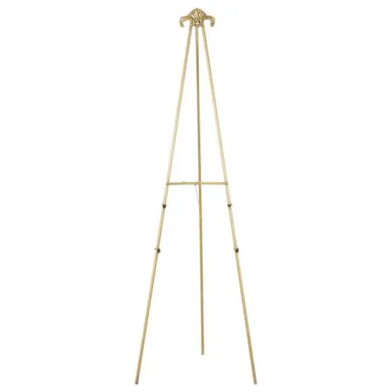 66.5" Gold Metal Foldable 2-Tier Display Easel with Scroll Finial {7}