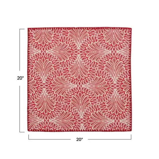 Hello Honey&reg; Red & White Square Cotton Printed Napkins, 4ct. {4}