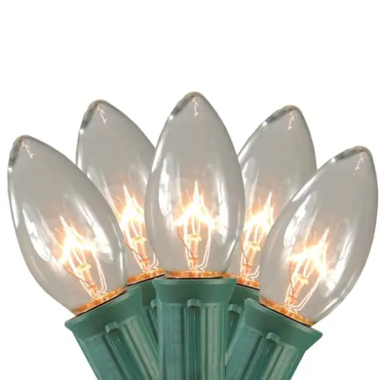 Mighty Light Clear C9 Christmas Pathway Marker Set, Green Wire {1}