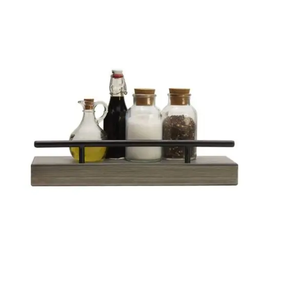 Melannco MDF & Metal Railing 24" Shelf Gray {4}