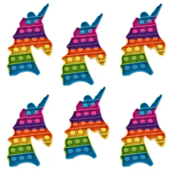 GottaPop Rainbow Unicorns Pop It Fidget Toy Party Favors, 6ct. {1}