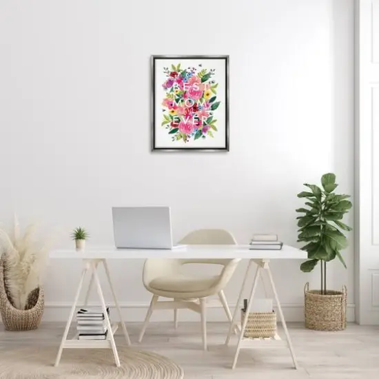 Stupell Industries Floral Best Mom Ever Floater Framed Art Gray {3}
