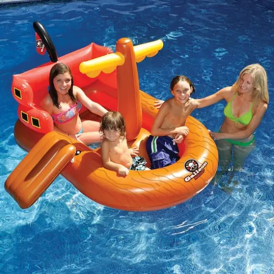 Swim Central 5.3ft. Galleon Raider Inflatable Swimming Pool Pirate Ship Floating Boat Toy {3}