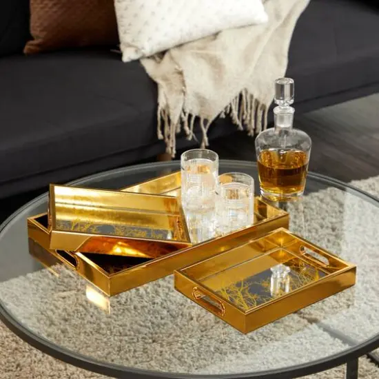 Gold Tree Plastic Glam Tray Set {7}